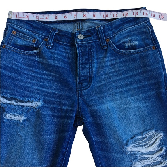 Abercrombie & Fitch Ames Slim Boyfriend Distressed Buttonfly Jeans Size 25 - Picture 12 of 17